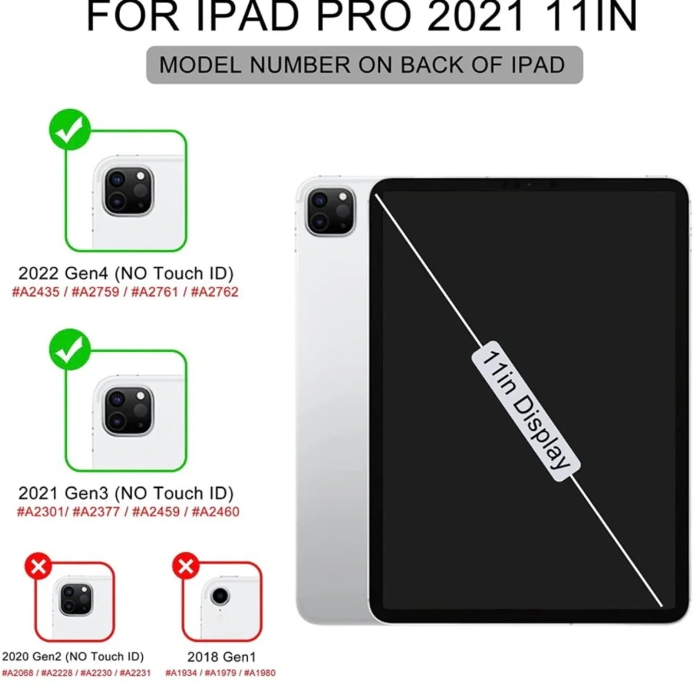 New iPad Pro 11 Case 2022 2021(4th 3rd Generation) - Slim Trifold Stand + 2nd